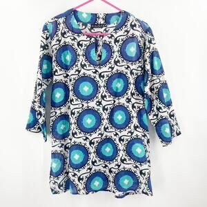 KIKISOL Tunic Top Size Medium Made in India 100% Cotton Beach Boho Travel Vaca